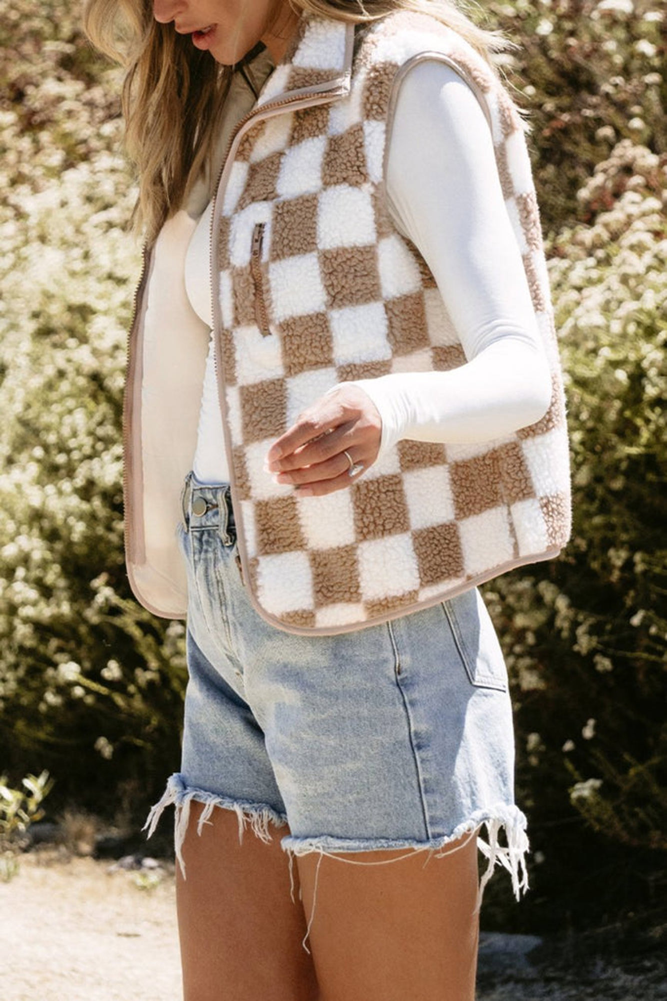 The Cozy Checker Sherpa Vest Jane